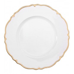 Sousplat 33cm Marselha Branco Com Bordas Douradas